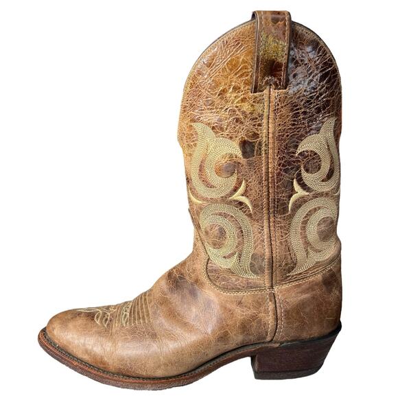 Justin Men’s Bent Rail Brown Leather Western Cowboy Boot Size US 10.5 D main image 9